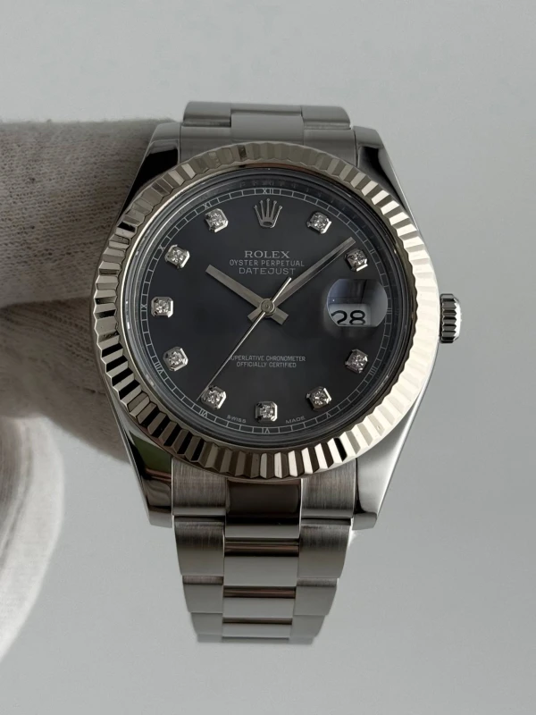 Rolex 41mm  Rhodium Diamond 116334-0009 2