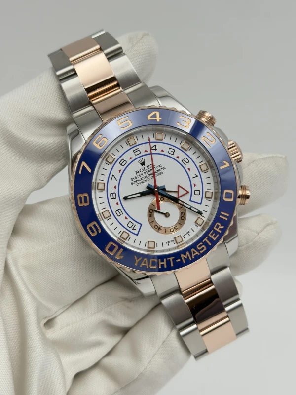 Rolex II 44mm Steel and Everose Gold 116681 White 2