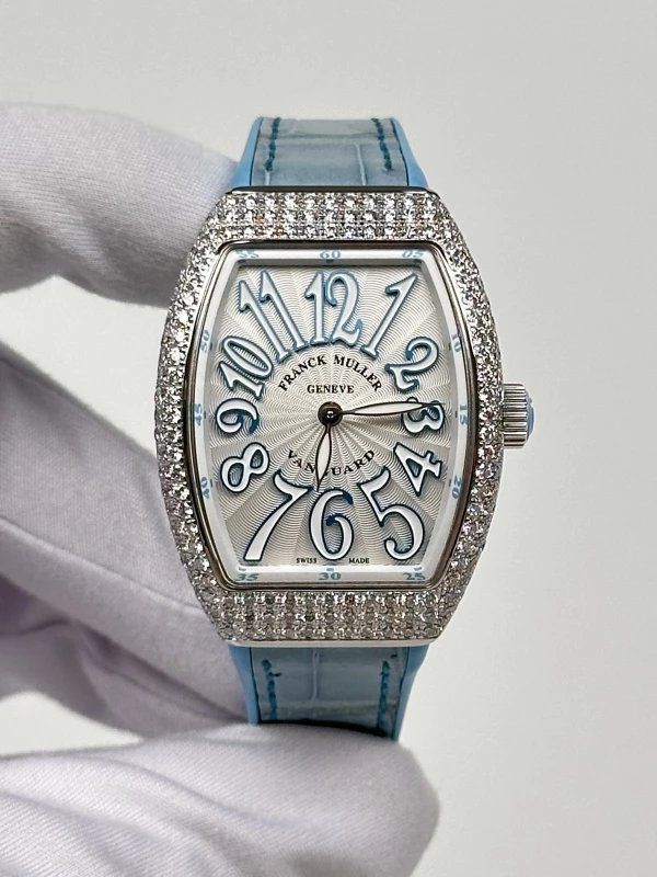 Franck Muller Quartz Diamond Bezel White Dial V32 QZ AC BL 2