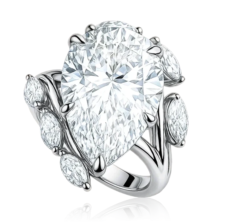 Earrings without a brand PEAR DIAMOND 10.10 CT H/INTERNALLY FLAWLESS RING (GIA) NN10.10H/IF 1