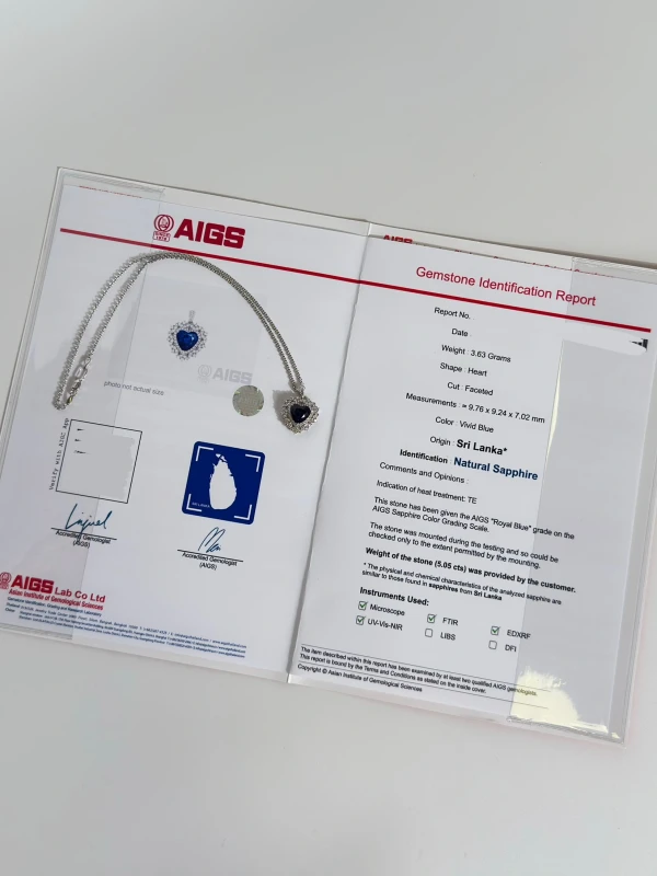 Earrings without a brand SAPPHIRE HEART 5.05 CT PENDANT, ROYAL BLUE NNS5.05 CT 6