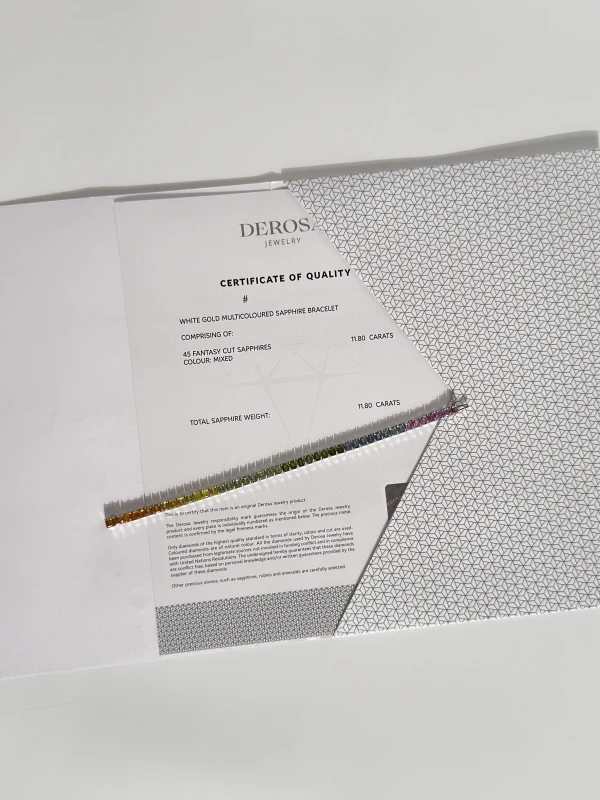 DeRosa MULTICOLOURED SAPPHIRE BRACELET 11.80 CT B149711802 4