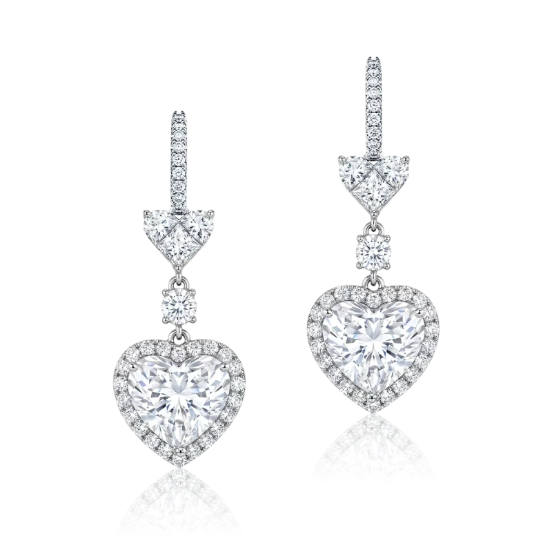 HEART DIAMOND 3.17-3.02 CT D-E/VVS2-VS2 EARRINGS (GIA)