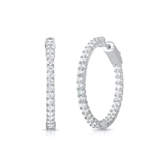 DIAMOND HOOP EARRINGS 2.09 CT