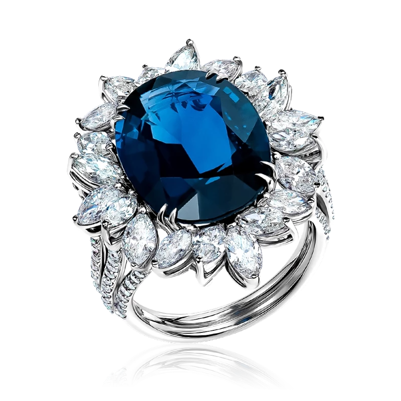 СЕРЬГИ NO NAME SAPPHIRE 11.37 CT AND DIAMOND RING 11.37 SP