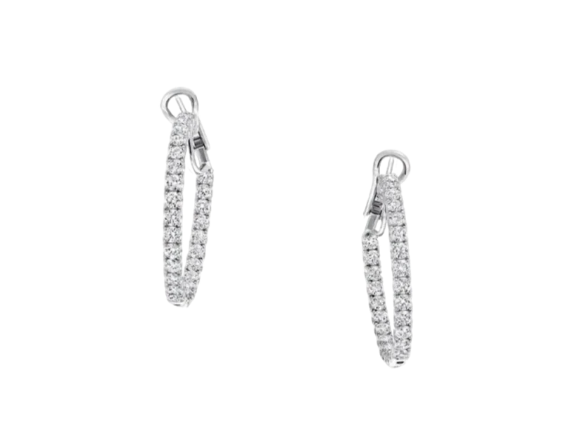 Round Diamond Hoop Earrings