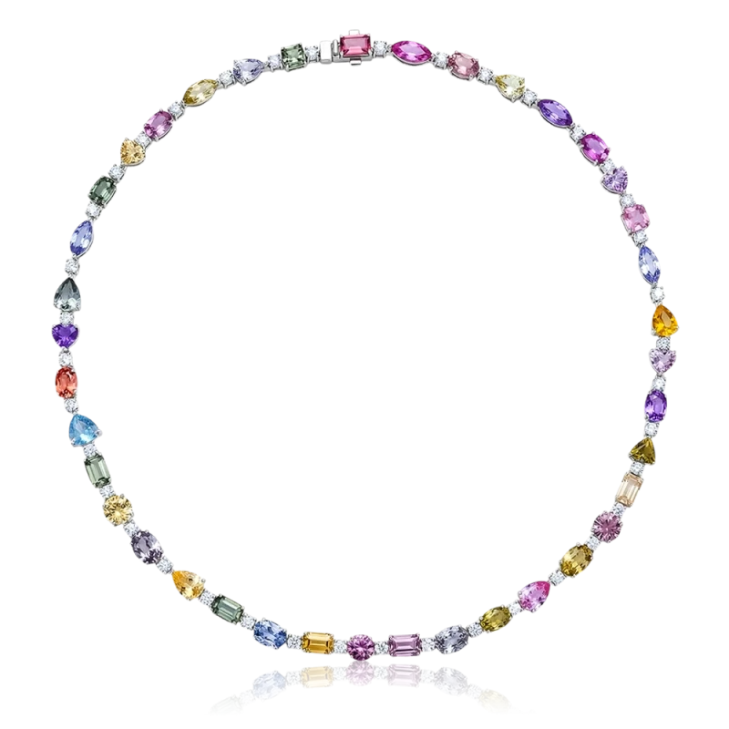 RalfDiamonds MULTICOLOR SAPPHIRE NECKLACE RFD33.15CT 2