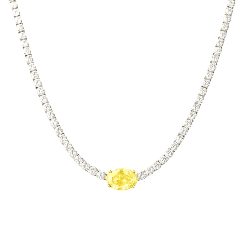 DeRosa OVAL 3.00 CT FANCY LIGHT YELLOW/VS2 DIAMOND NECKLACE N17501246B 1