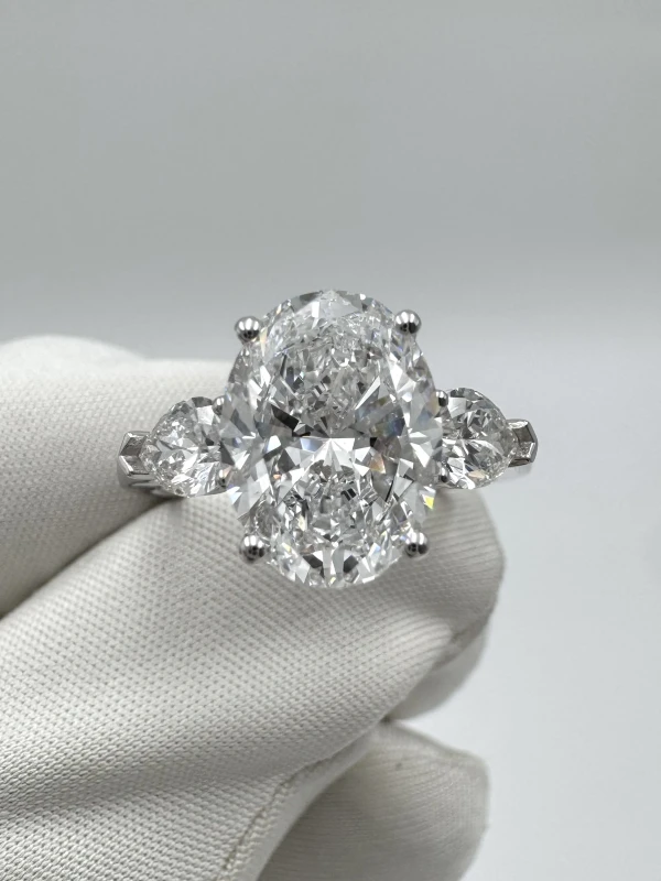 Earrings without a brand OVAL DIAMOND 3.01 CT D/VS1 RING (SIZE 51) GIA nn3.01 D/VS1 3