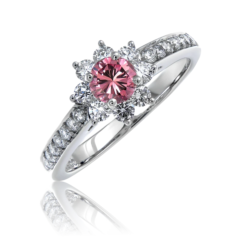 Tiffany & Co ROUND DIAMOND 0.42 CT FANCY DEEP ORANGY PINK/VS1 (SIZE 52) TC 0.42 CT 1