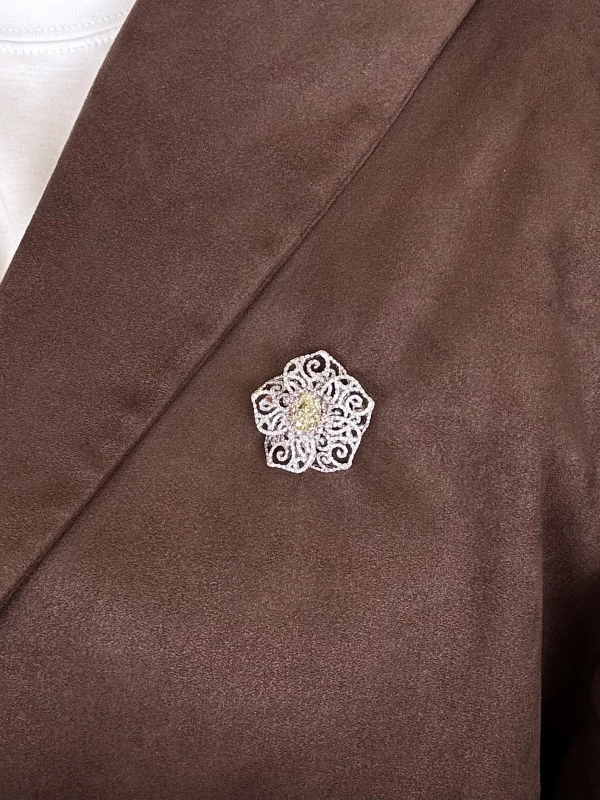 RalfDiamonds DIAMOND 3.00 CT FANCY YELLOW BROOCH (GIA) RDB240911 2