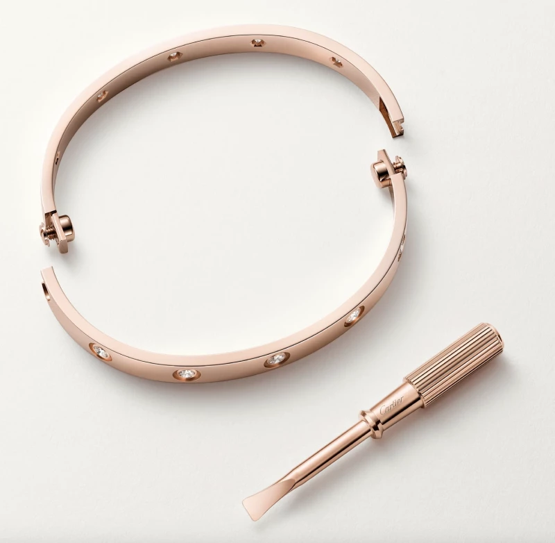 Cartier LOVE BRACELET, 10 DIAMONDS, ROSE GOLD (SIZE 16) B6070216 4