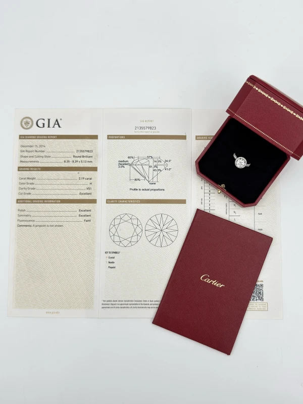 Cartier ROUND DIAMOND 2.19 СТ Н/VS1 RING (GIA) N4246850 4