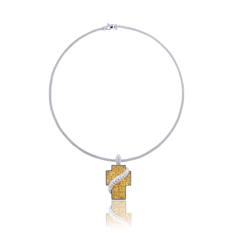 TOPAZ AND DIAMOND PENDANT