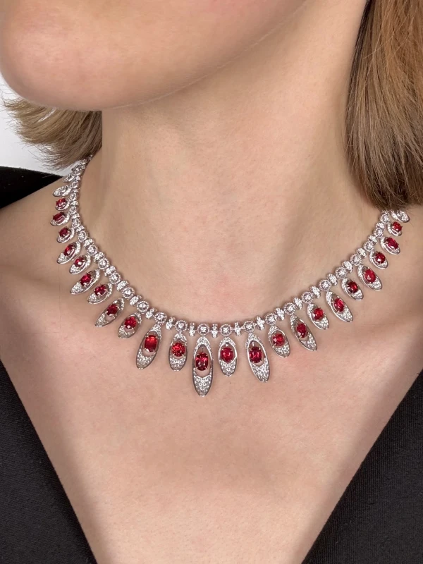 No name OVAL RUBY 16.04 CT NECKLACE NN 16.04CT 3