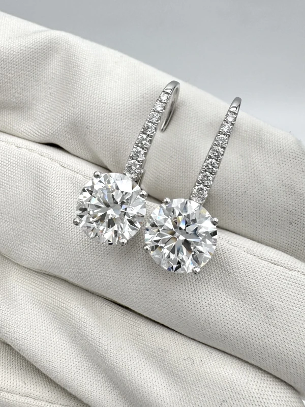 Earrings without a brand ROUND DIAMONDS 3.01-3.02 D/FL-IF EARRINGS NN 3.01-3.02 D/FL-IF 5