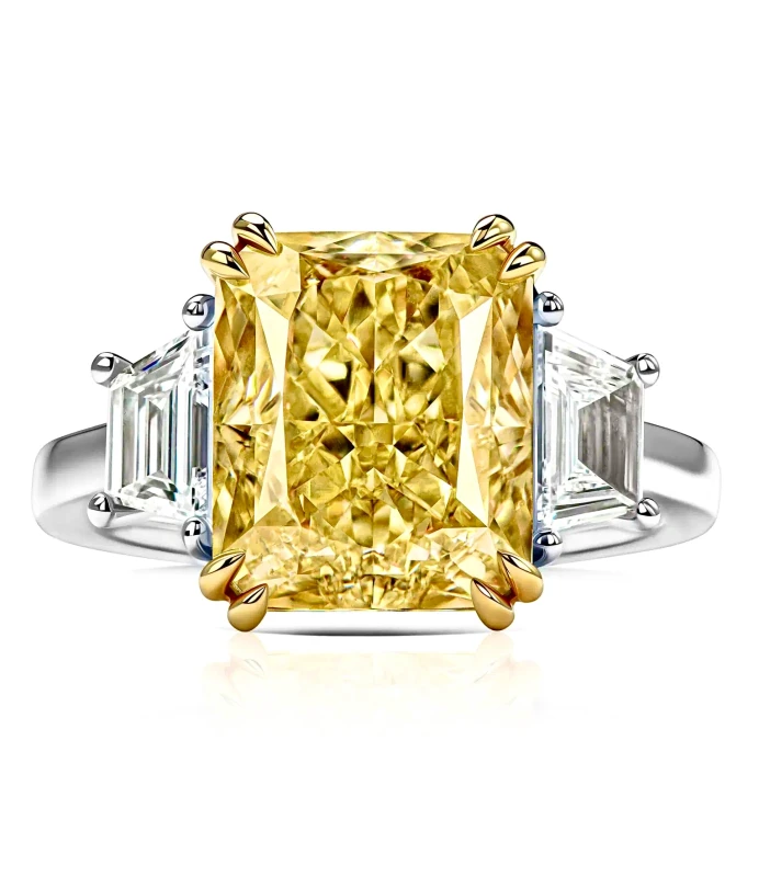DIAMOND 8.08 CT FANCY VIVID YELLOW/VS2 RING (GIA)