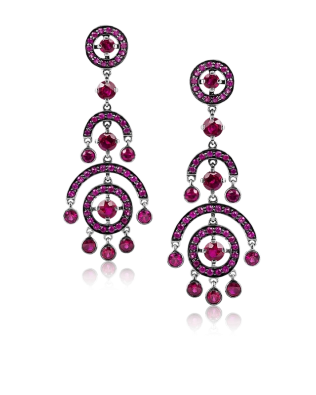 AVA RUBIES CIRCLET EARRINGS