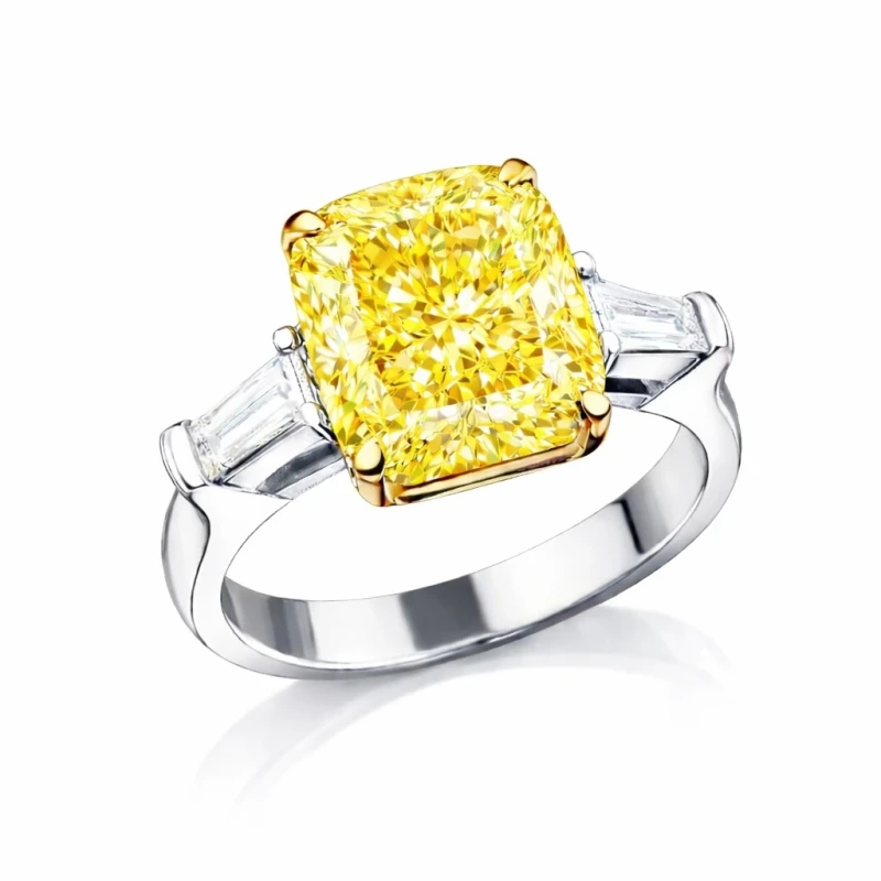 CUSHION DIAMOND 8.03 CT FANCY LIGHT YELLOW/VS1 RING (GIA)