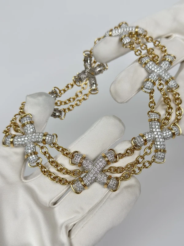 Tiffany & Co X Link Necklace in Yellow Gold and Platinum 60107672 5