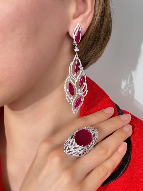 RalfDiamonds RUBY 42.71 CT & DIAMOND 13.5 CT SET RD01123 4