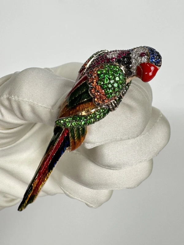 RalfDiamonds Parrot pendant-brooch RD0308 4