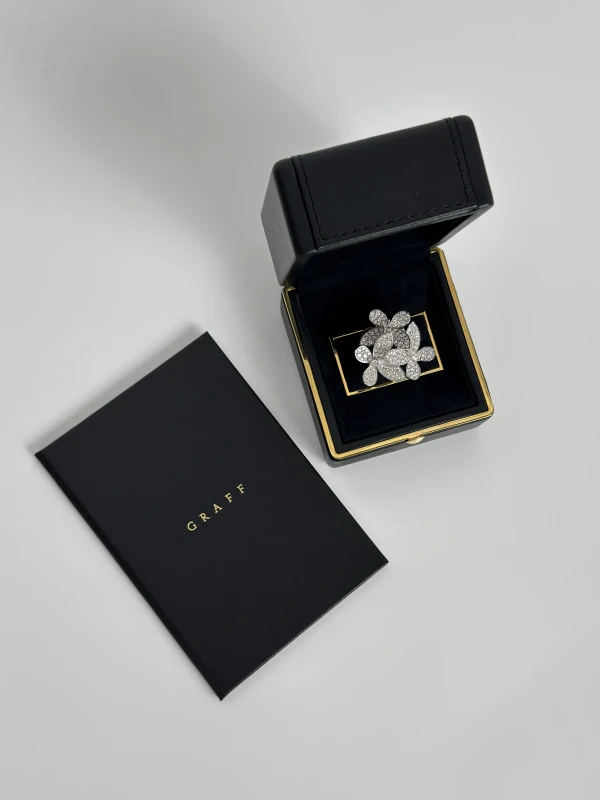 GRAFF Triple Pavé Butterfly Diamond Ring (SIZE 52) RGR300 6