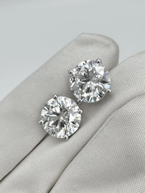 Earrings without a brand ROUND DIAMOND 5.06 - 5.00 CT F/VS1-VS2 EARRING (GIA) NN5.06-5.00 7