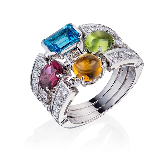 ALLEGRA COLOR COLLECTION THREE ROW RING