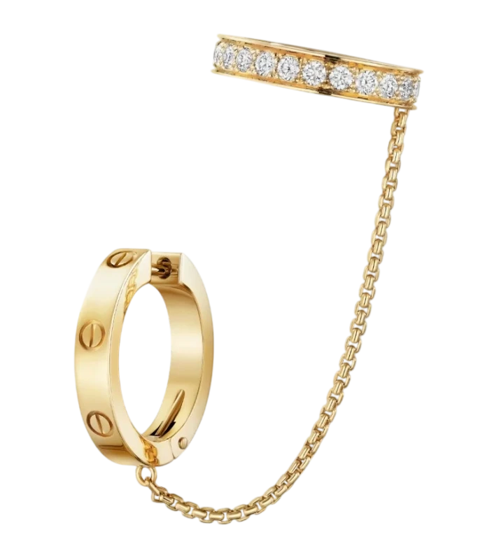 LOVE single earrings, multiwear, half-paved