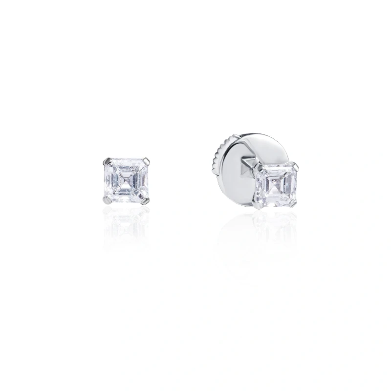 SQUARE EMERALD DIAMOND EARRINGS 1.03 CT (GIA)