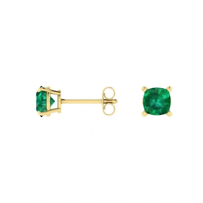 Earrings without a brand CUSHION EMERALD 1.27-1.25 CT GREEN EARRINGS (GIA) 747647 1.27-1.25 ct 1