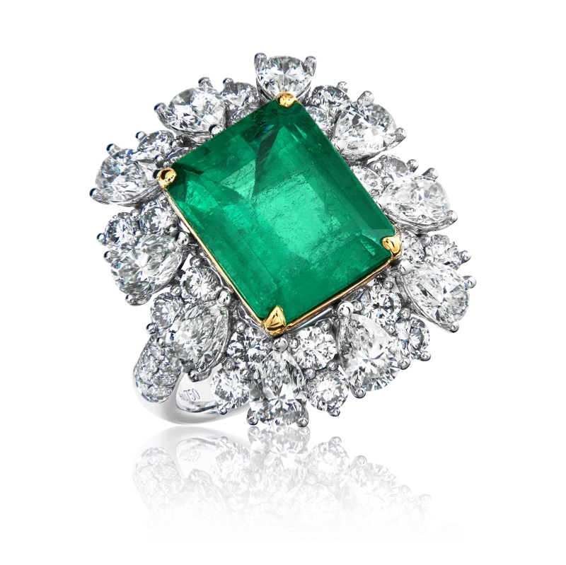 EMERALD 5.44 CT GREEN RING (GRS)