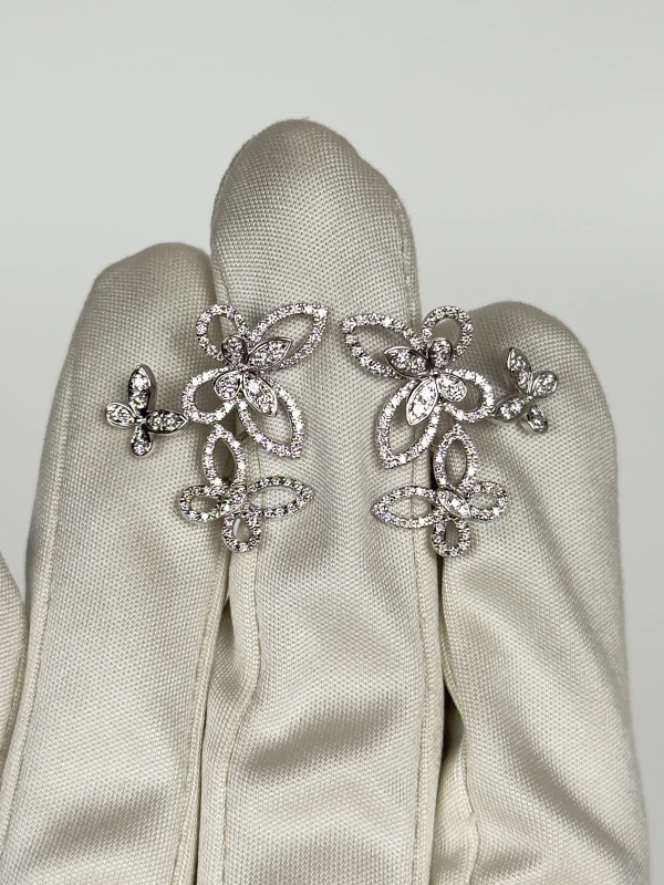 GRAFF TRIPLE BUTTERFLY SILHOUETTE DIAMOND EARRINGS RGE1610 3