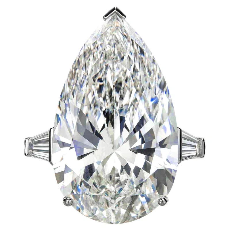 Earrings without a brand Pear diamond ring 20.24ct D VVS2 20.24ct D vvs2 1