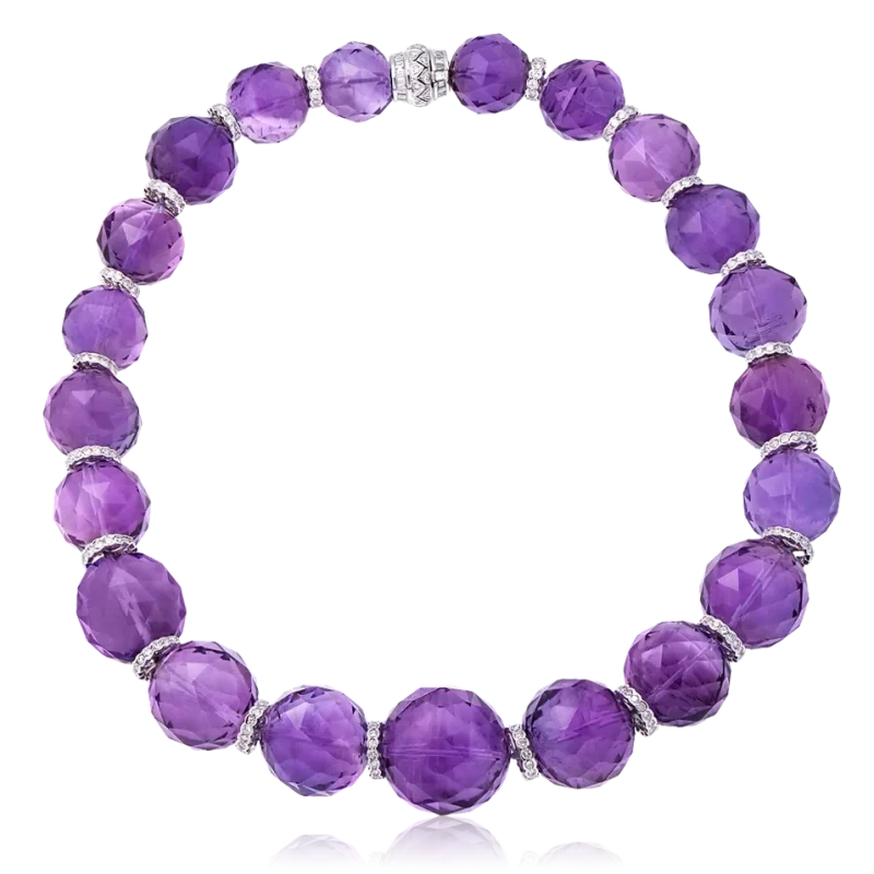 AMETHYST AND DIAMONDS NECKLACE