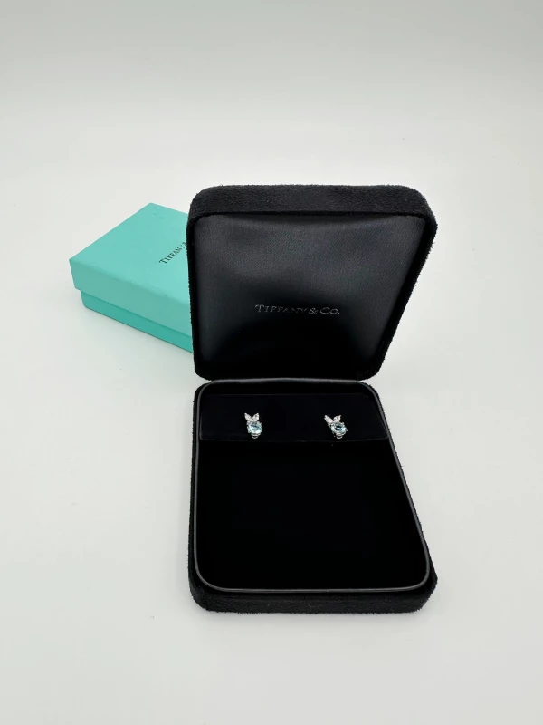 Tiffany & Co VICTORIA DIAMOND AND AQUAMARINE EARRINGS PF5394 1