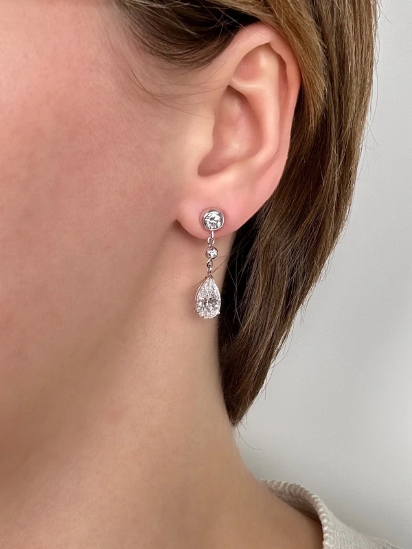СЕРЬГИ NO NAME С БРИЛЛИАНТАМИ 2.03 СТ F/VS1-2.00 CT G/SI1 2.03 СТ F/VS1-2.00 CT G/SI1 2