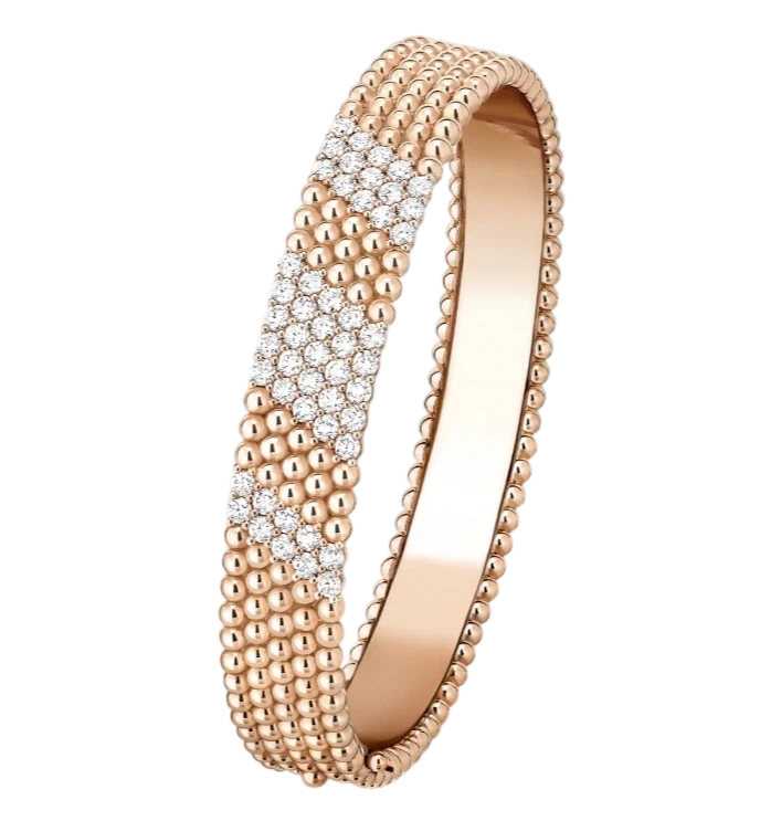 Perlée diamonds bracelet, 5 rows, medium model (SIZE S)