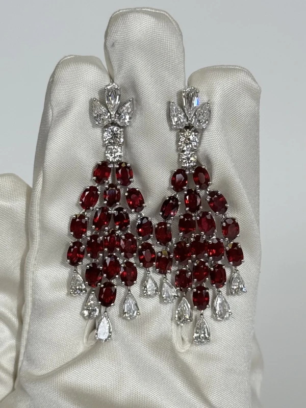 RalfDiamonds DIAMOND 7.56 CT & RUBY 21.88 CT EARRINGS RD7.56 3