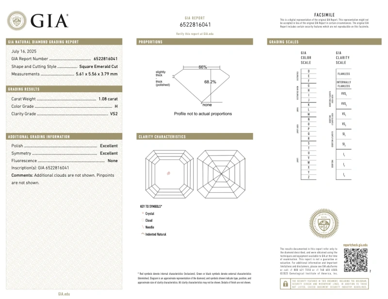 Earrings without a brand ASSCHER DIAMOND 1.08-1.08 CT H/VS2 EARRINGS (GIA) as1.08-1.08ct H/VS2 3