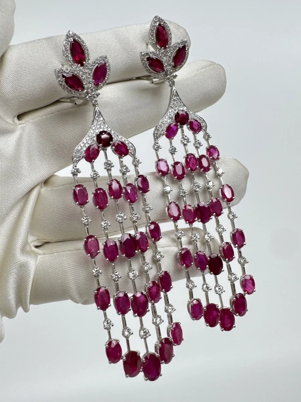 RalfDiamonds RUBY 33.70 CT EARRINGS RFD33.70CT 4