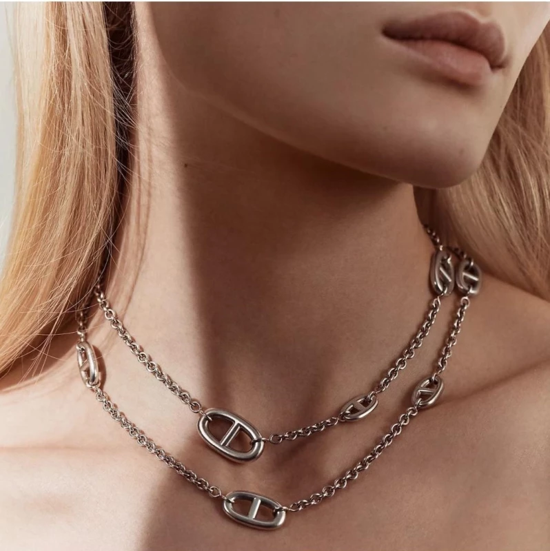 Hermès FARANDOLE SILVER 120 LONG NECKLACE H104568B 00 1