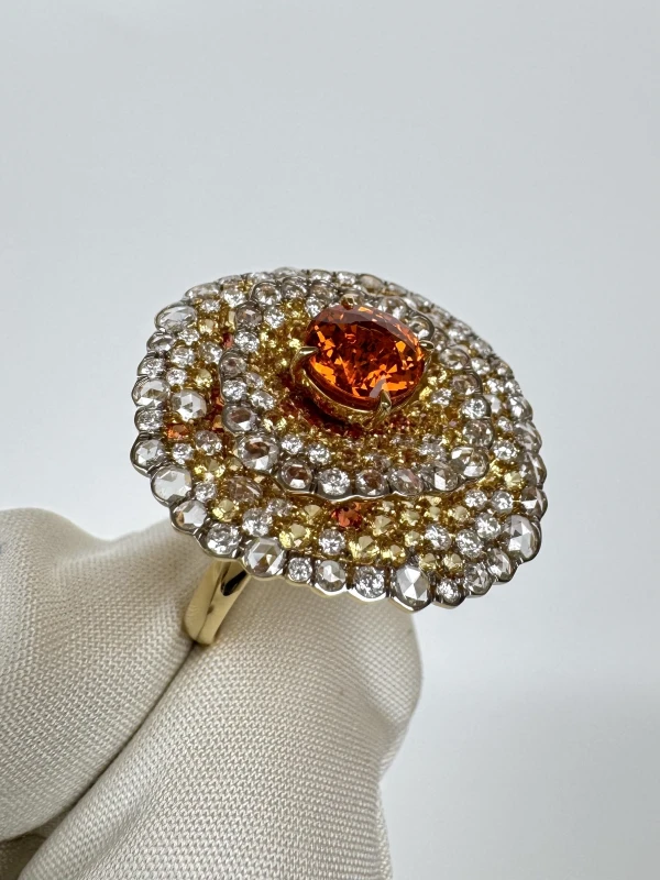 Earrings without a brand SPESSARTITE GARNET 2.20 CT RING (SIZE 53) NN2.20 CT 3