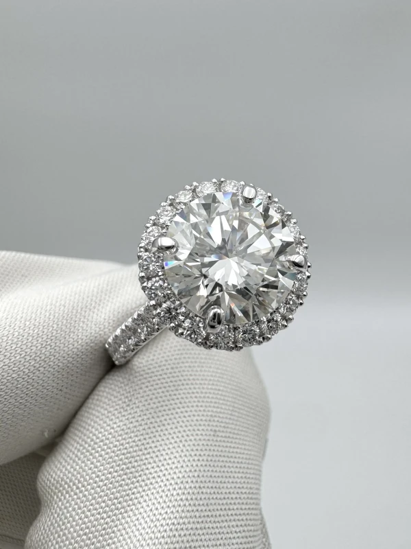 Earrings without a brand ROUND DIAMOND 3.07 CT K/SI1 RING (SIZE 52) NN3.07CT 2