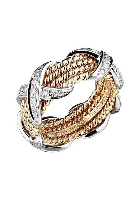 TIFFANY & CO SCHLUMBERGER. ROPE 4 ROW X RING