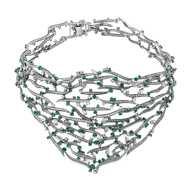 EMERALD 15.12 CT & DIAMONDS 20.28 CT NECKLACE
