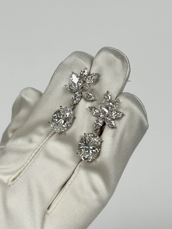 СЕРЬГИ NO NAME OVAL DIAMOND 5.10 - 5.70 CT F/VS1 EARRINGS (GIA) NN5.10-5.70 CT F/VS1 3