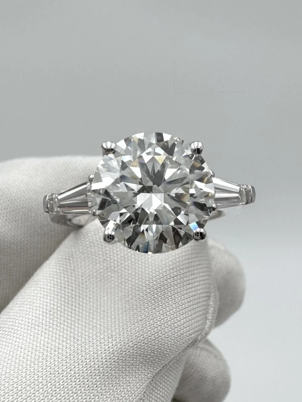 No name ROUND DIAMOND 4.08 CT J/SI2 RING (SIZE 52) GIA EXEXEX NN4.08CT J/SI2 3