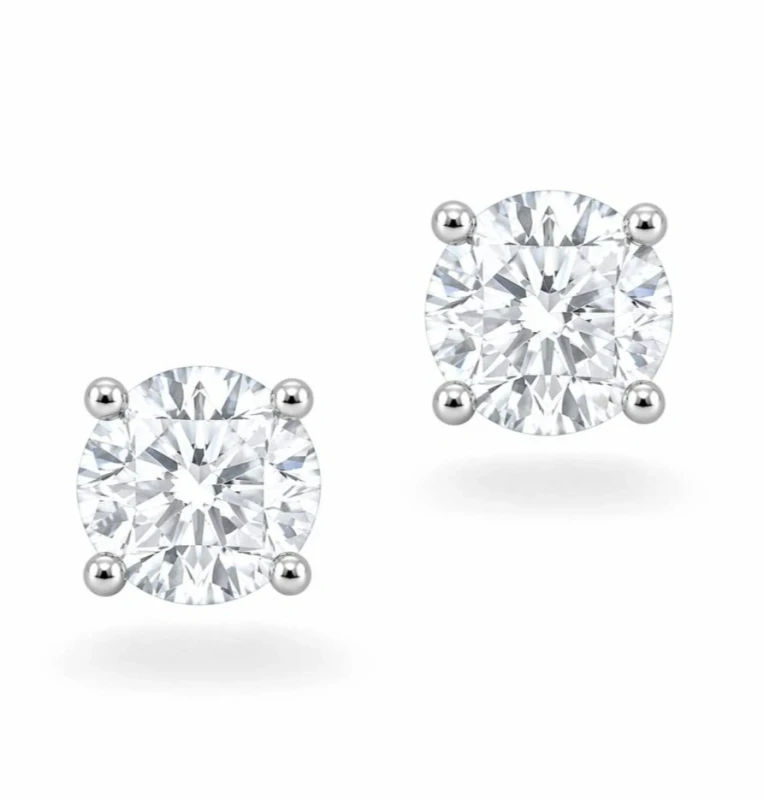 ROUND DIAMOND EARRINGS 2.00 CT (GIA)